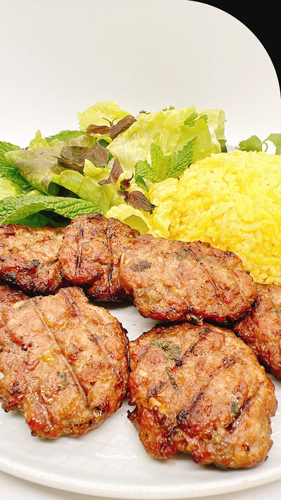 T-ZO Hanoi rice with grilled pork, delicious with smoky and BBQ flavor of the pork patties