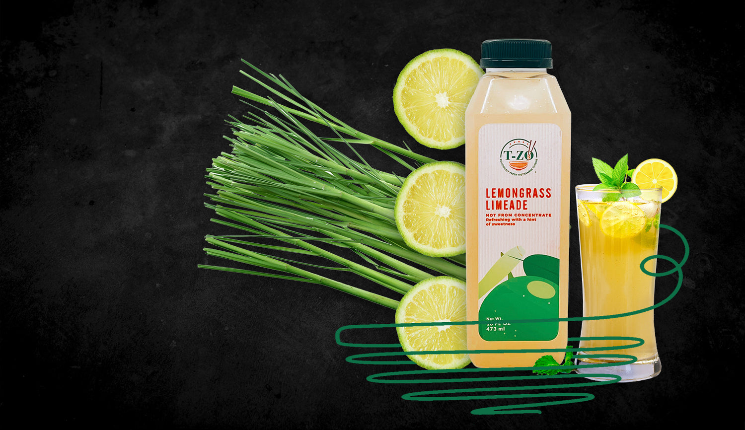 T-ZO's refreshing Lemongrass Limeade, this drink is made from fresh lime juice, no artificial flavors. All T-ZO beverages are made from made from fresh and natural ingredients; and never used preservatives