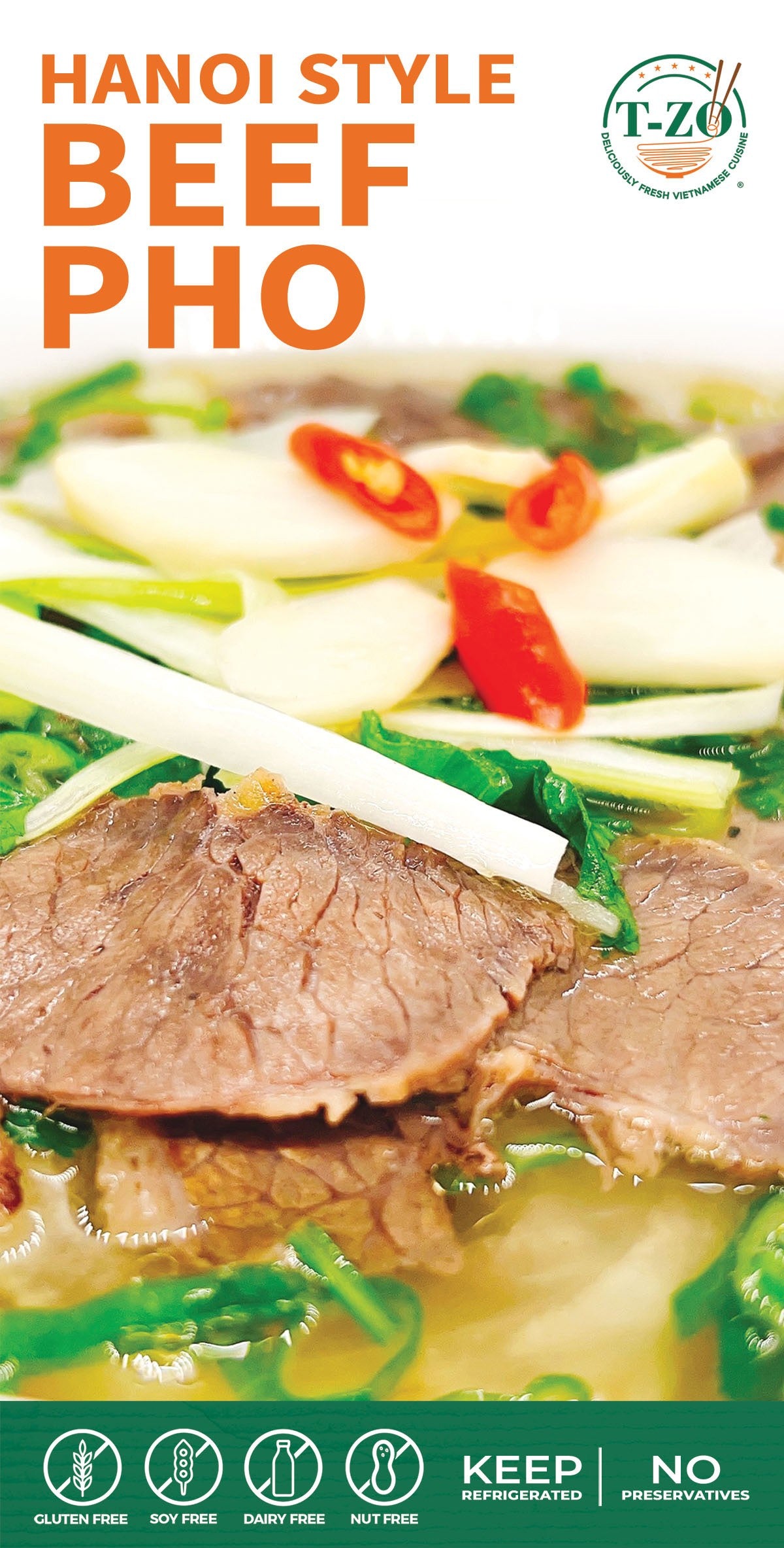 Fresh, flavorful and convenient T-ZO Hanoi style beef pho