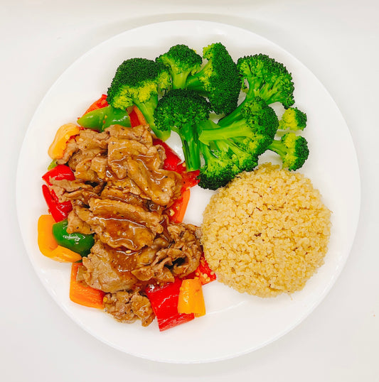 T-ZO Black Pepper Beef with Broccoli and Quinoa. A Vietnamese modern inspired. A new trend of Vietnam cuisine